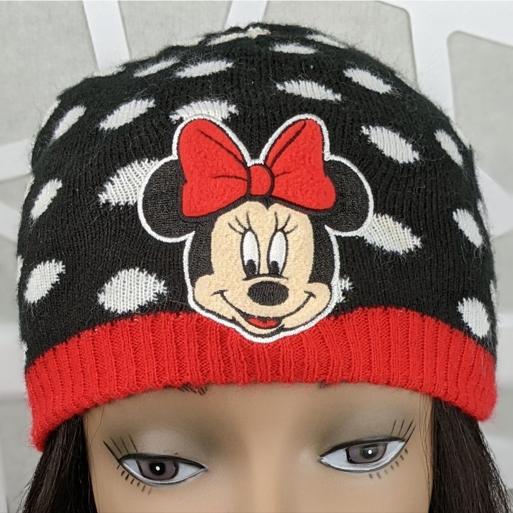 Disney Minnie Mouse Polka Dot Beanie Stocking Cap Hat